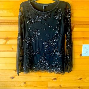 White House Black Market Dressy Sequined Blouse
